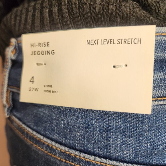 American Eagle Jeggings Skinny Jeans Size 4 Long High Rise Medium Wash - Picture 6 of 9